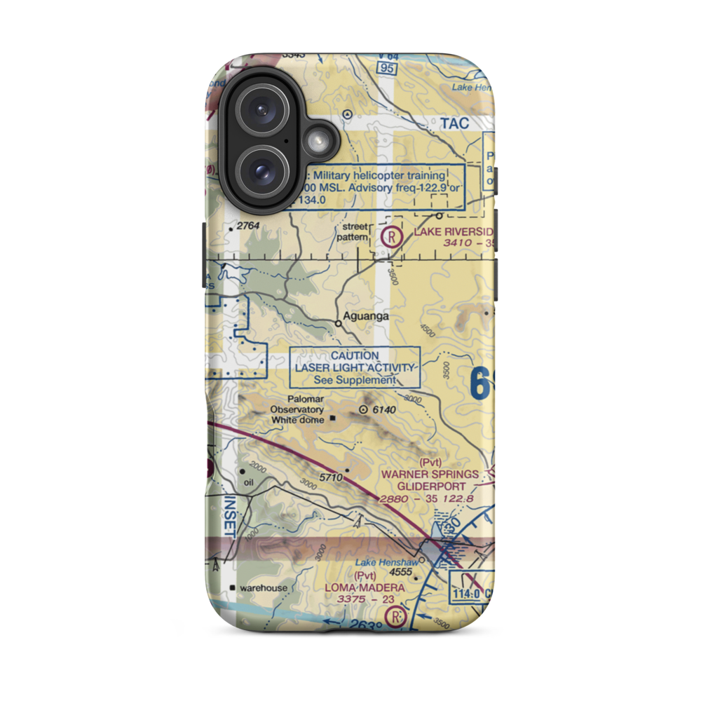Ward Ranch Airport (0CA8) VFR Sectional  Tough iPhone Case iPhone 16 Plus model shown