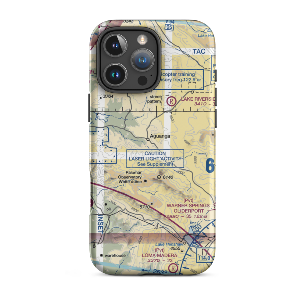 Ward Ranch Airport (0CA8) VFR Sectional  Tough iPhone Case iPhone 16 Pro Max model shown