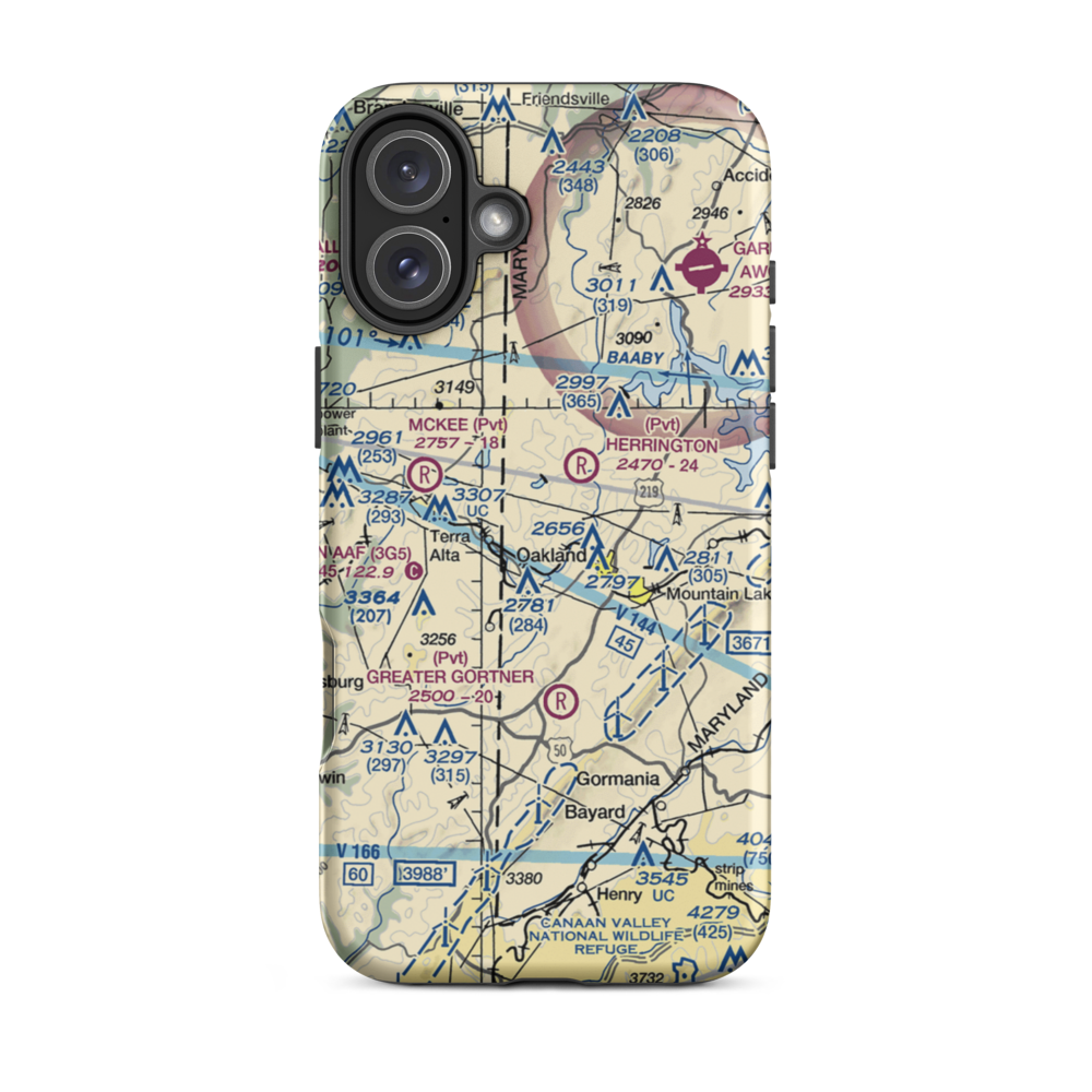 Ward's Airport (4MD2) VFR Sectional  Tough iPhone Case iPhone 16 Plus model shown