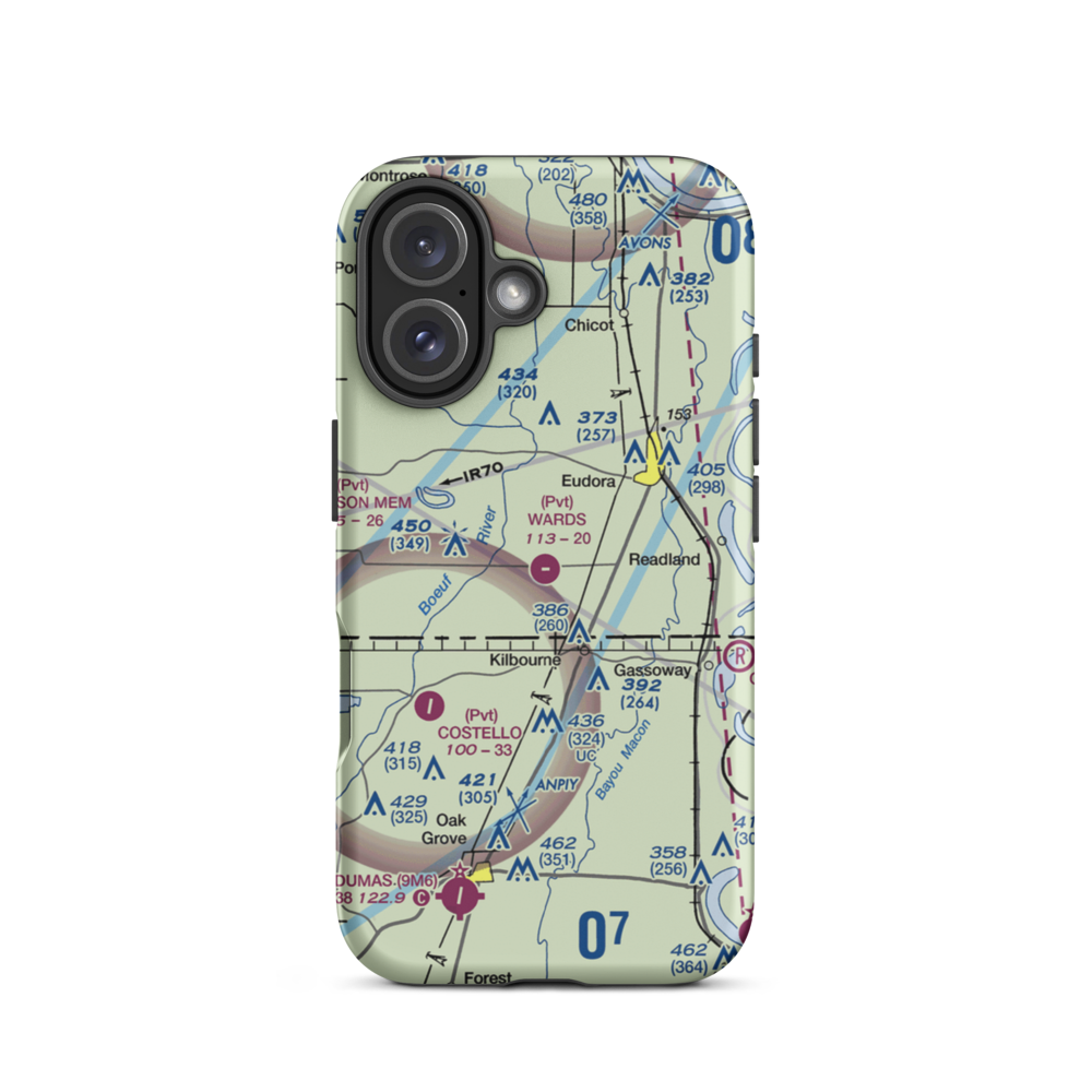 Ward's Airport (7AR1) VFR Sectional  Tough iPhone Case iPhone 16 model shown