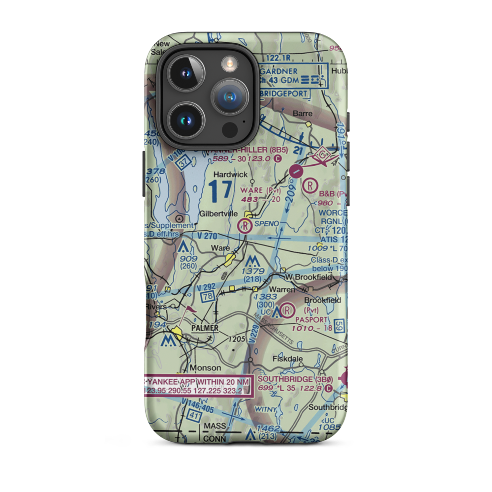 Ware Airport (UWA) VFR Sectional  Tough iPhone Case iPhone 16 Pro Max model shown