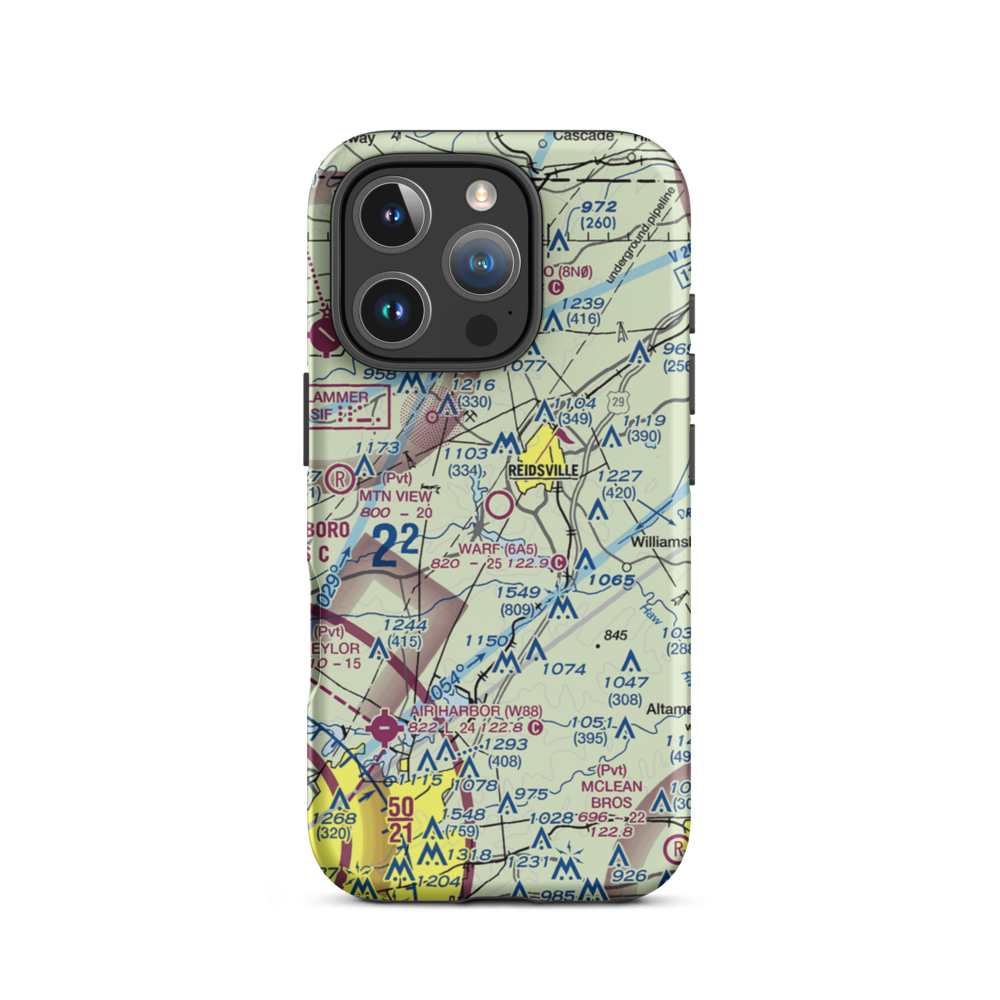 Warf Airport (6A5) VFR Sectional  Tough iPhone Case iPhone 16 Pro model shown