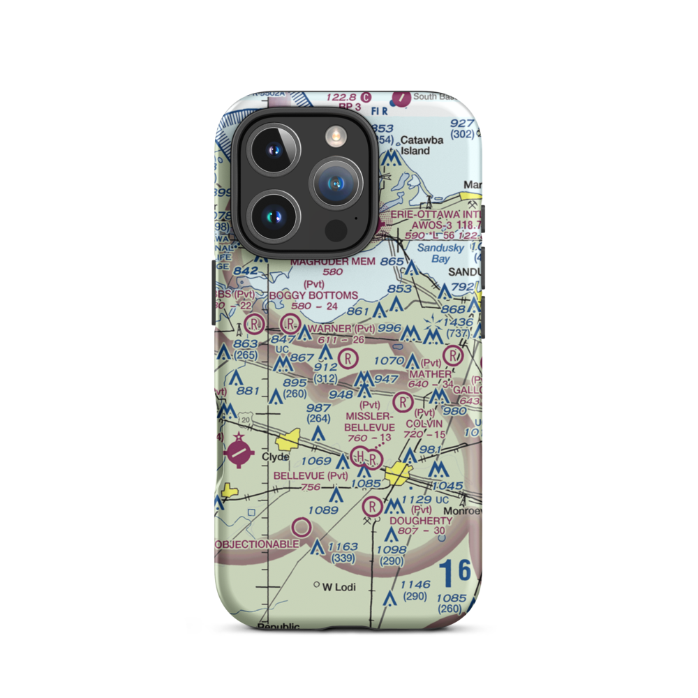 Warner Airstrip (8OA6) VFR Sectional  Tough iPhone Case iPhone 16 Pro model shown