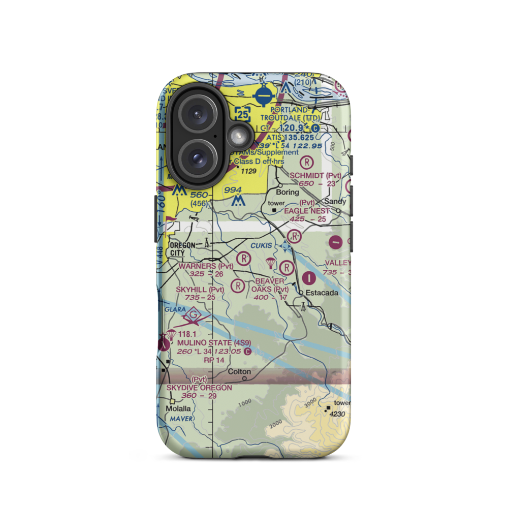 Warner's Airport (20OR) VFR Sectional  Tough iPhone Case iPhone 16 model shown