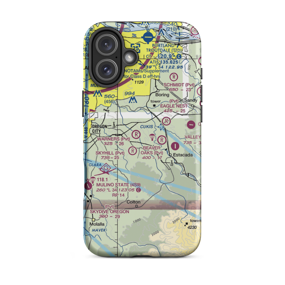 Warner's Airport (20OR) VFR Sectional  Tough iPhone Case iPhone 16 Plus model shown
