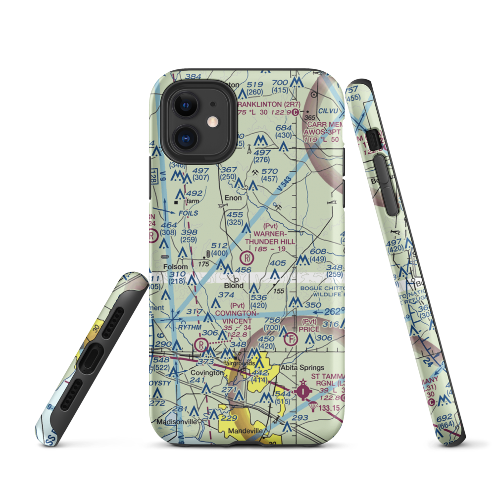 Warner-Thunder Hill Airport (23LA) VFR Sectional  Tough iPhone Case iPhone 11 model shown