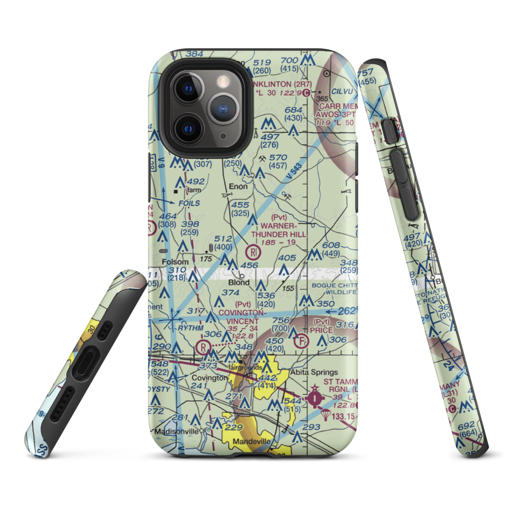 Warner-Thunder Hill Airport (23LA) VFR Sectional  Tough iPhone Case iPhone 11 Pro model shown