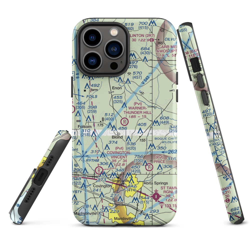 Warner-Thunder Hill Airport (23LA) VFR Sectional  Tough iPhone Case iPhone 13 Pro Max model shown