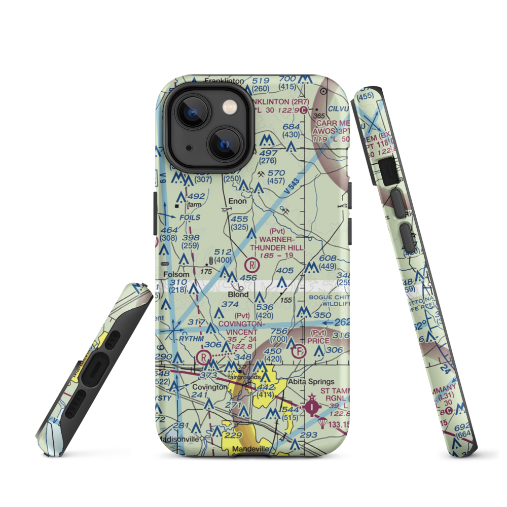 Warner-Thunder Hill Airport (23LA) VFR Sectional  Tough iPhone Case iPhone 14 model shown
