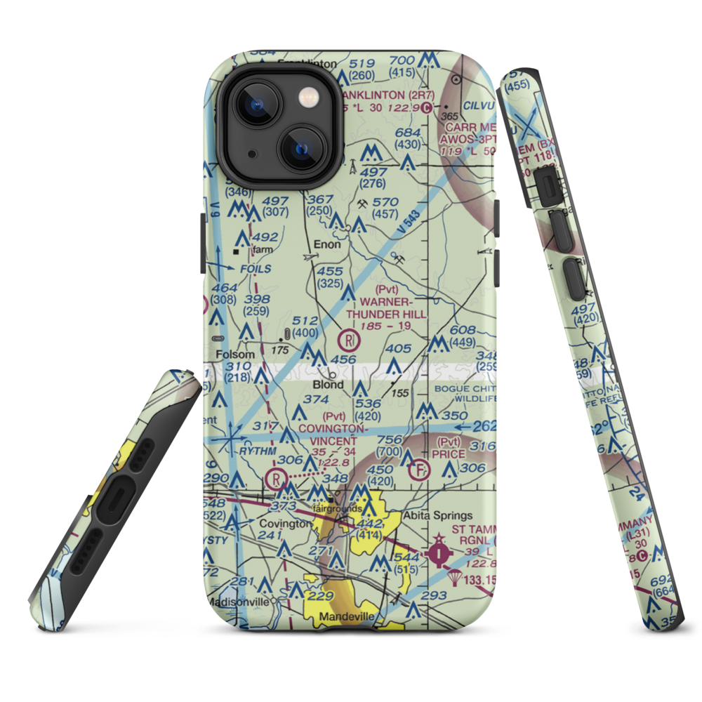 Warner-Thunder Hill Airport (23LA) VFR Sectional  Tough iPhone Case iPhone 14 Plus model shown