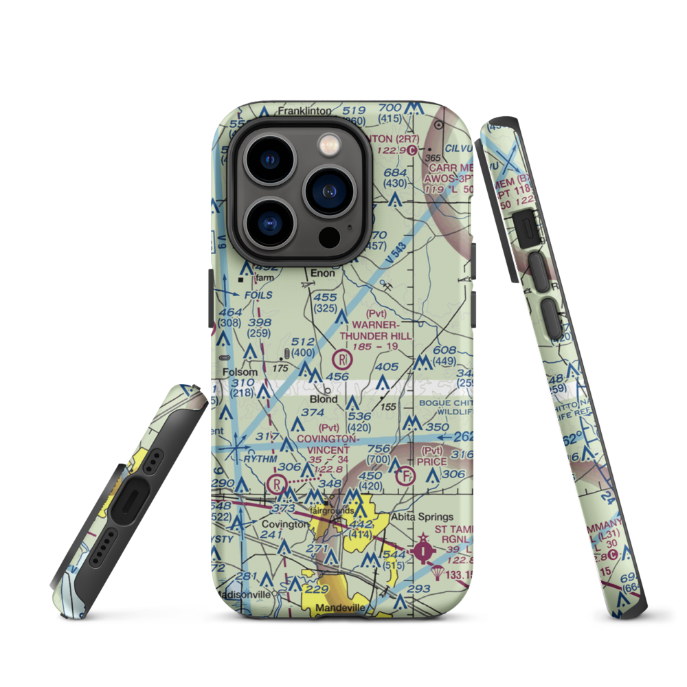 Warner-Thunder Hill Airport (23LA) VFR Sectional  Tough iPhone Case iPhone 14 Pro model shown
