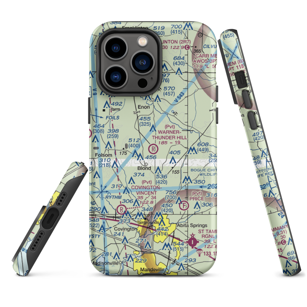 Warner-Thunder Hill Airport (23LA) VFR Sectional  Tough iPhone Case iPhone 14 Pro Max model shown