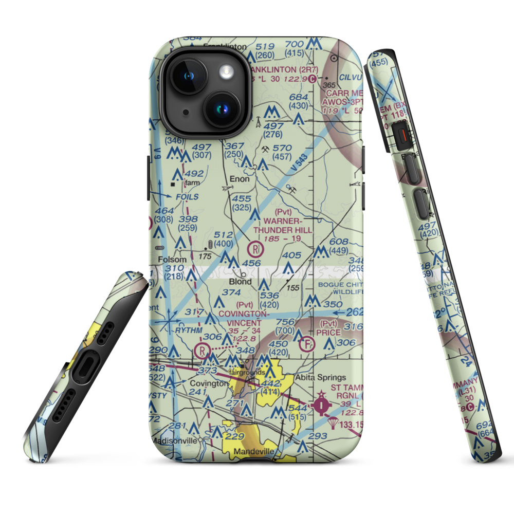 Warner-Thunder Hill Airport (23LA) VFR Sectional  Tough iPhone Case iPhone 15 Plus model shown