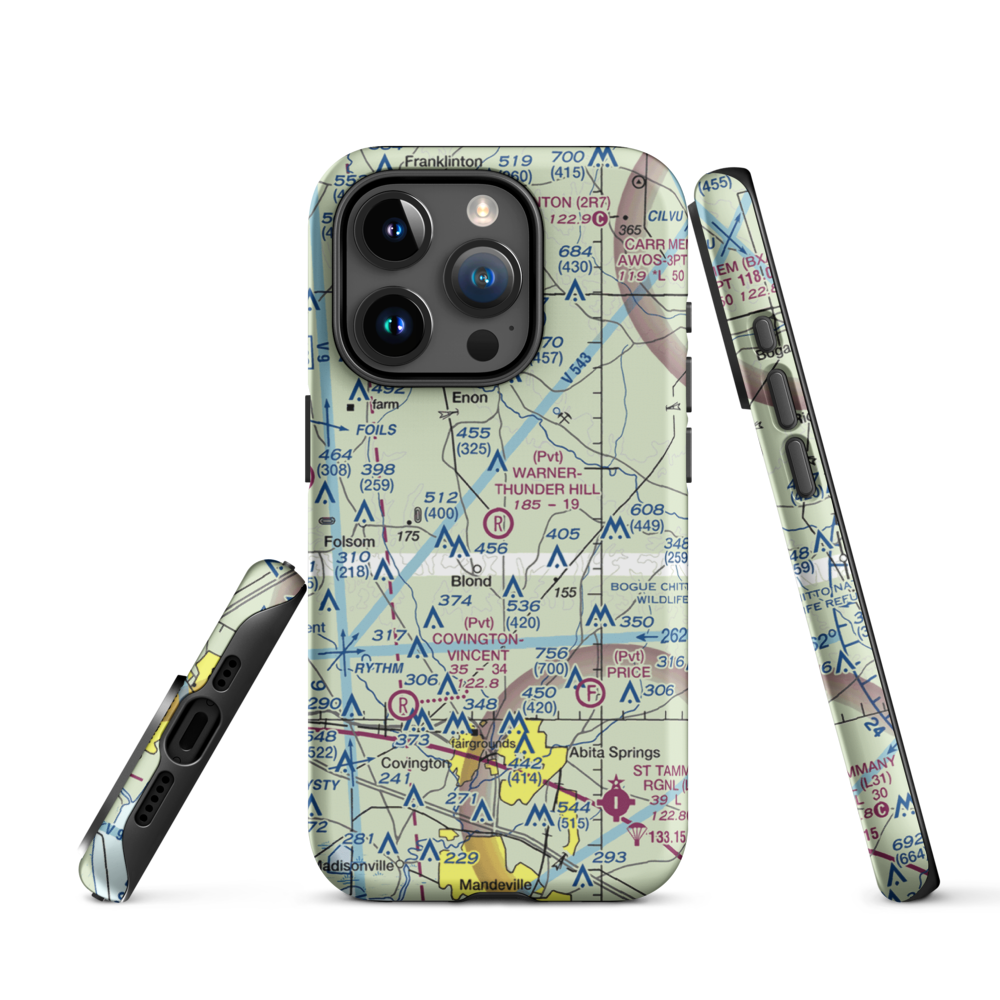 Warner-Thunder Hill Airport (23LA) VFR Sectional  Tough iPhone Case iPhone 15 Pro model shown