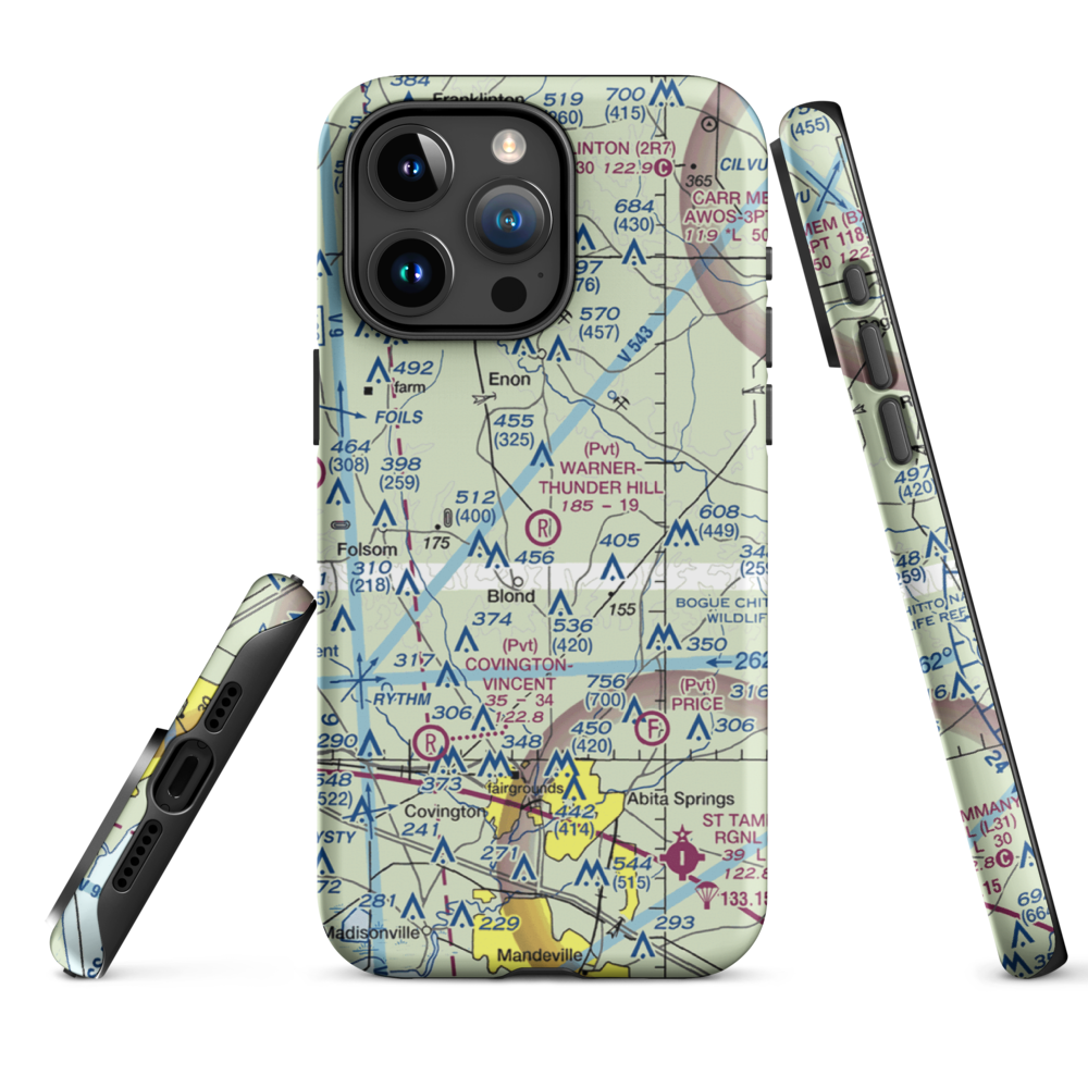 Warner-Thunder Hill Airport (23LA) VFR Sectional  Tough iPhone Case iPhone 15 Pro Max model shown