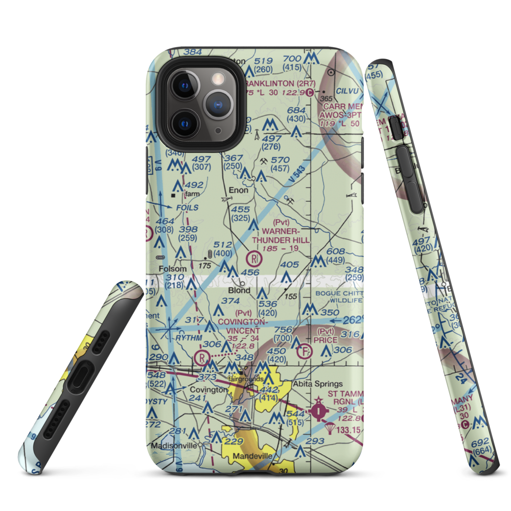 Warner-Thunder Hill Airport (23LA) VFR Sectional  Tough iPhone Case iPhone 11 Pro Max model shown