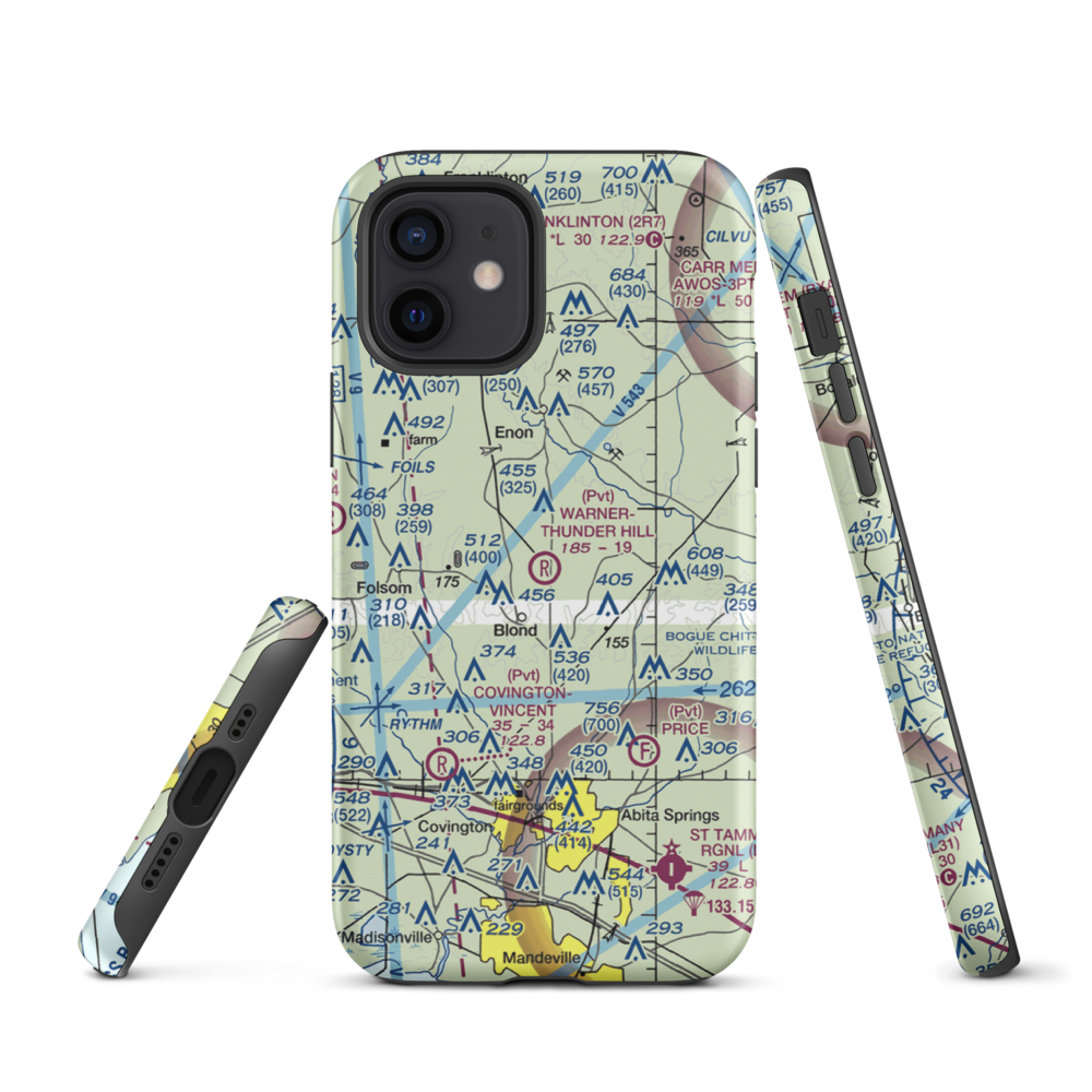 Warner-Thunder Hill Airport (23LA) VFR Sectional  Tough iPhone Case iPhone 12 model shown