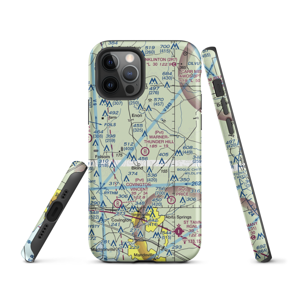 Warner-Thunder Hill Airport (23LA) VFR Sectional  Tough iPhone Case iPhone 12 Pro model shown