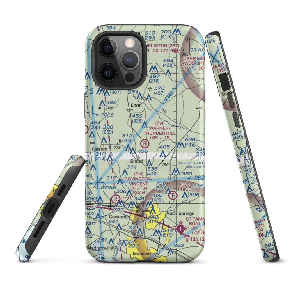 Warner-Thunder Hill Airport (23LA) VFR Sectional  Tough iPhone Case iPhone 12 Pro Max model shown