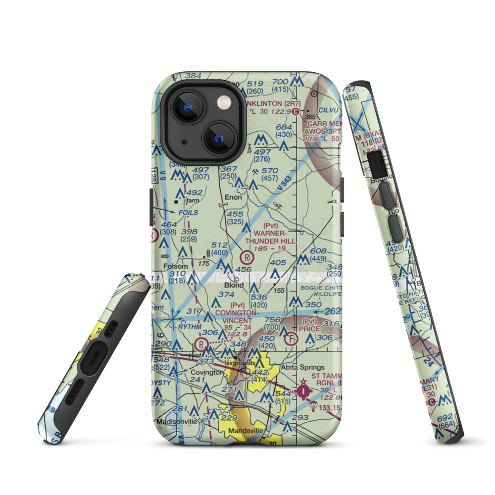 Warner-Thunder Hill Airport (23LA) VFR Sectional  Tough iPhone Case iPhone 13 model shown