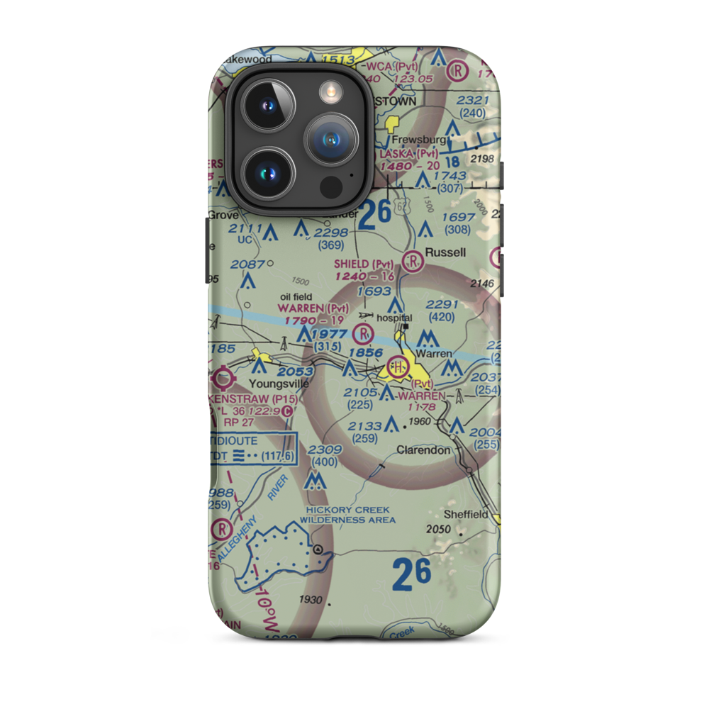 Warren Airpark (7PA1) VFR Sectional  Tough iPhone Case iPhone 16 Pro Max model shown