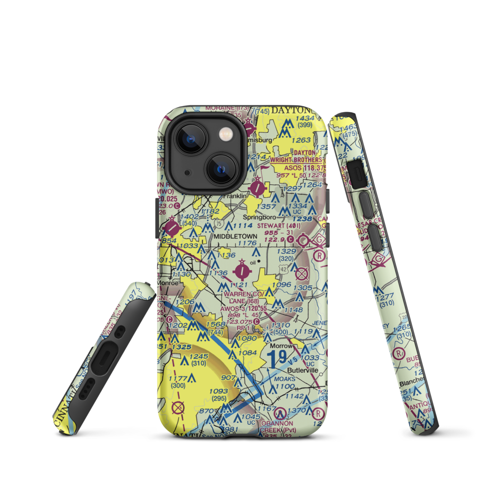 Warren County Airport/John Lane Field (I68) VFR Sectional  Tough iPhone Case iPhone 13 mini model shown