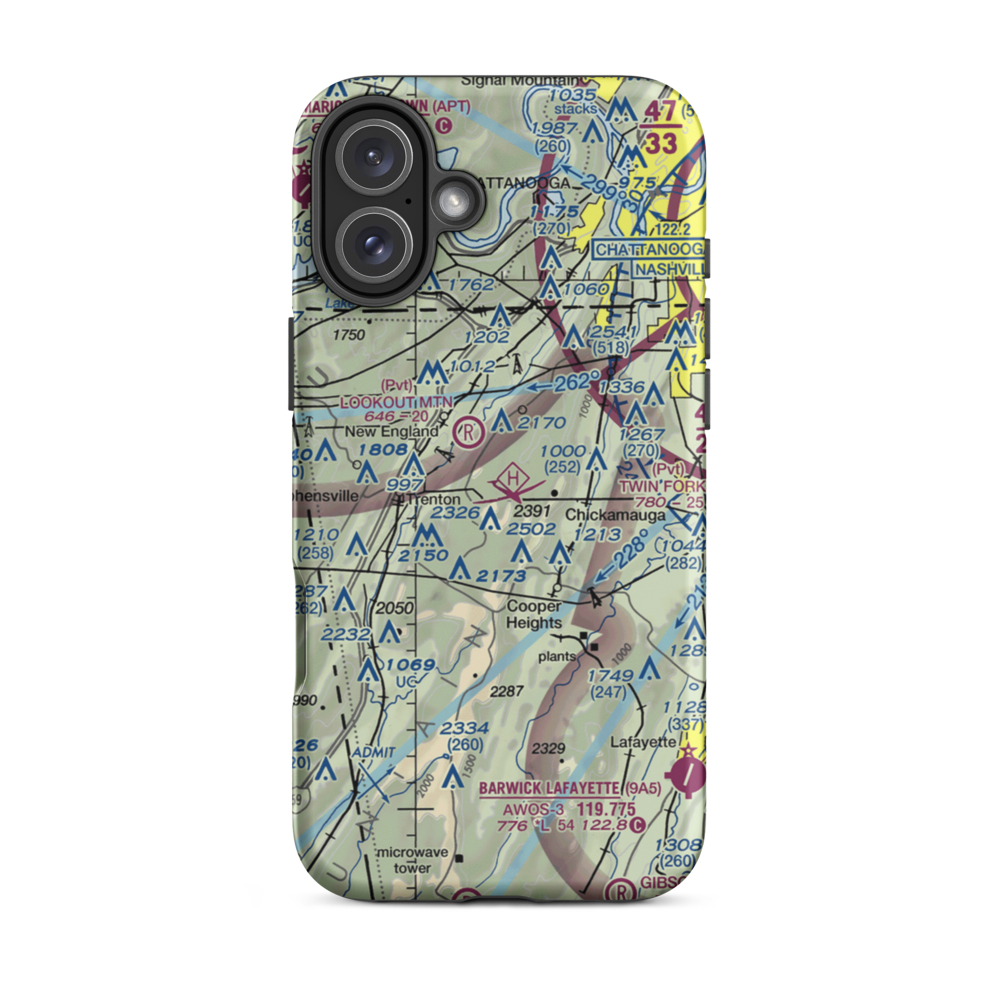 Warren Field (3GA3) VFR Sectional  Tough iPhone Case iPhone 16 Plus model shown