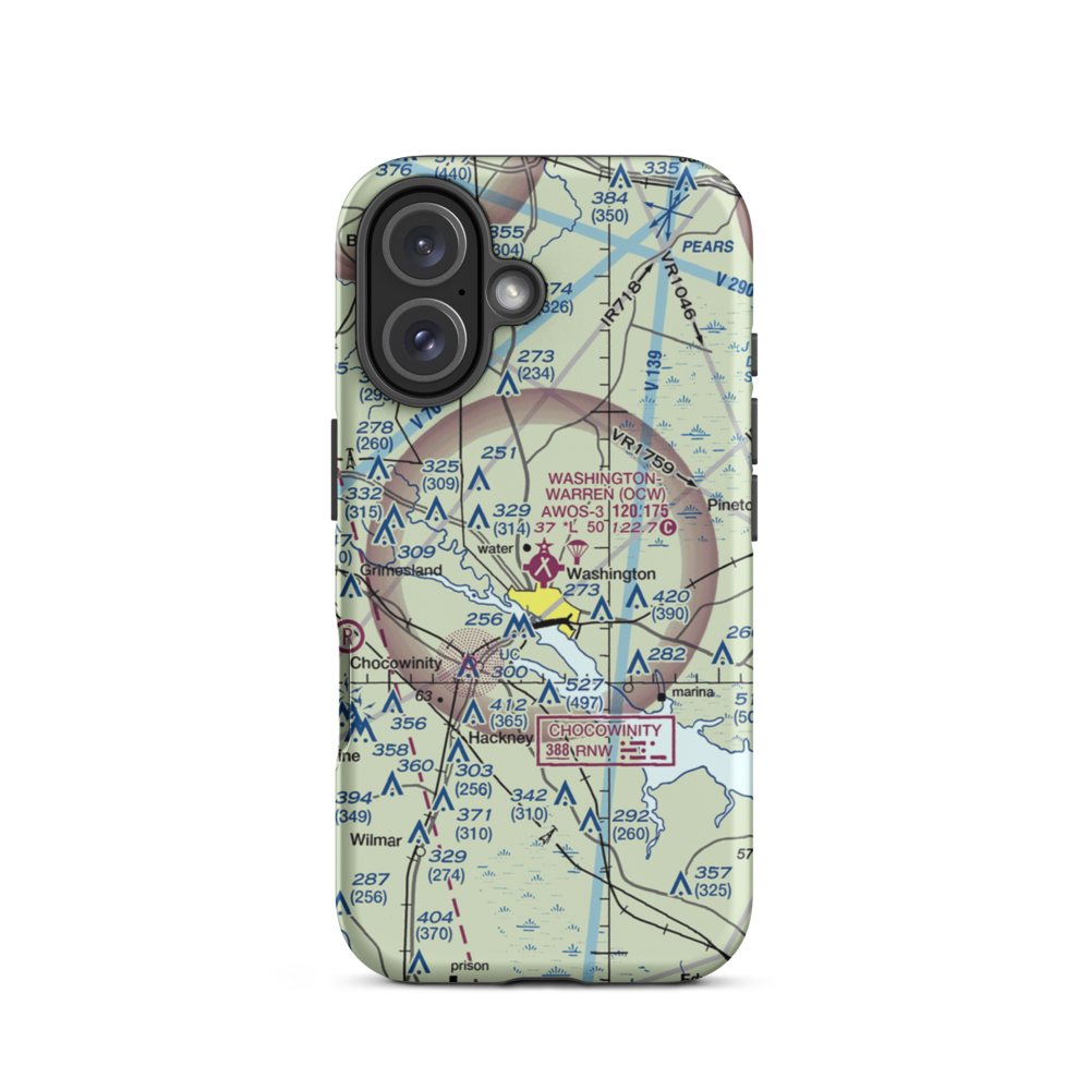 Warren Field (OCW) VFR Sectional  Tough iPhone Case iPhone 16 model shown
