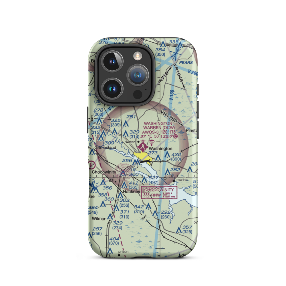 Warren Field (OCW) VFR Sectional  Tough iPhone Case iPhone 16 Pro model shown