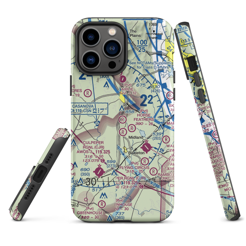 Warrenton Air Park (7VG0) VFR Sectional  Tough iPhone Case iPhone 13 Pro Max model shown