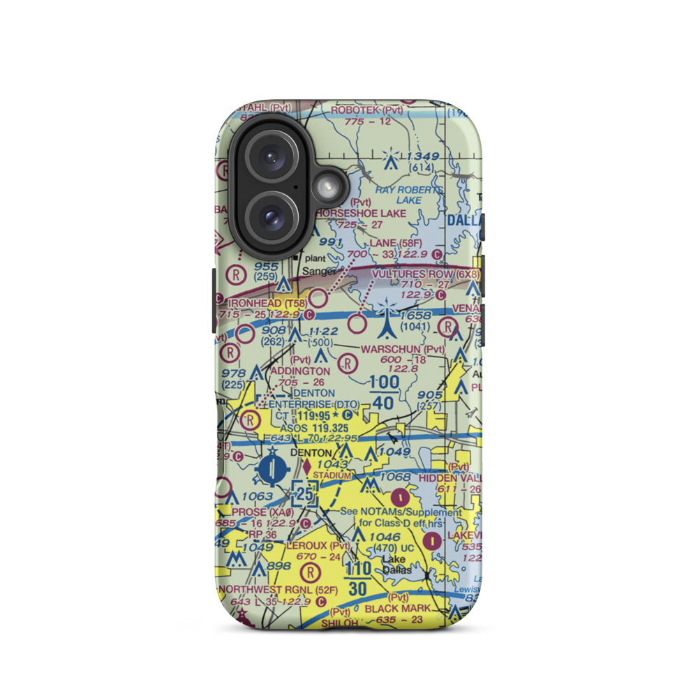 Warschun Ranch Airport (4TA1) VFR Sectional  Tough iPhone Case iPhone 16 model shown