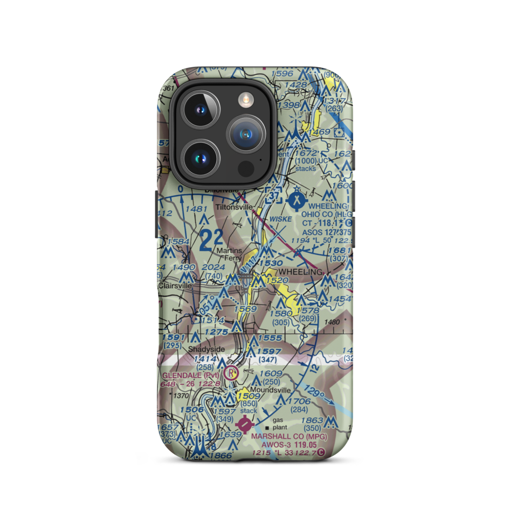 Warwood - Martins Ferry Seaplane Base (WV43) VFR Sectional  Tough iPhone Case iPhone 16 Pro model shown