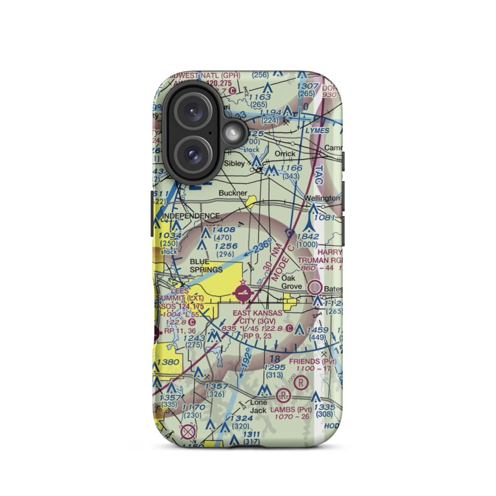Washburn Farm Airport (62MO) VFR Sectional  Tough iPhone Case iPhone 16 model shown