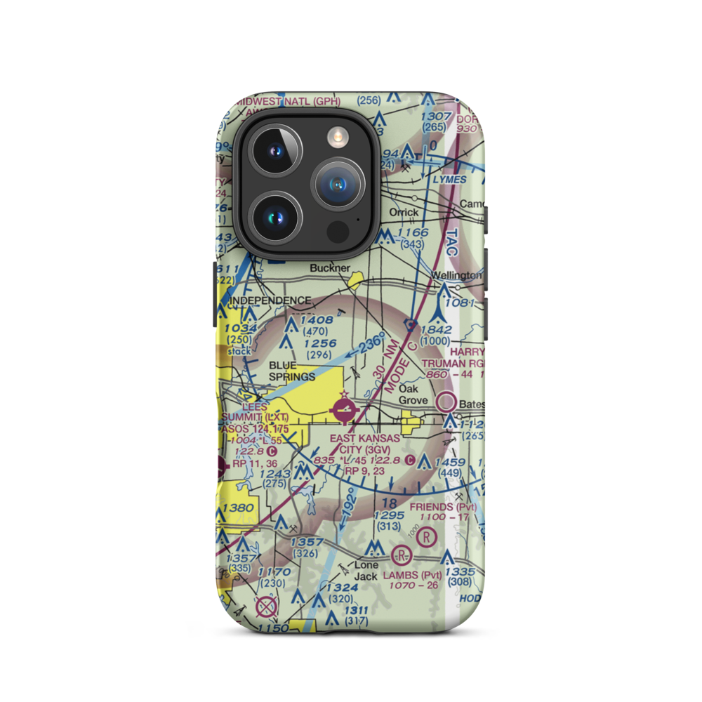 Washburn Farm Airport (62MO) VFR Sectional  Tough iPhone Case iPhone 16 Pro model shown