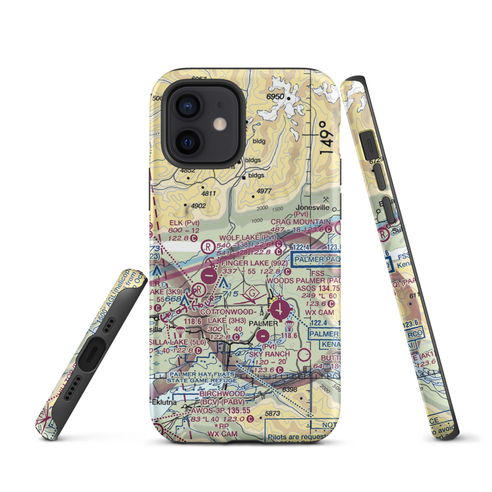Wasilla Creek Airpark (05AK) VFR Sectional  Tough iPhone Case iPhone 12 model shown
