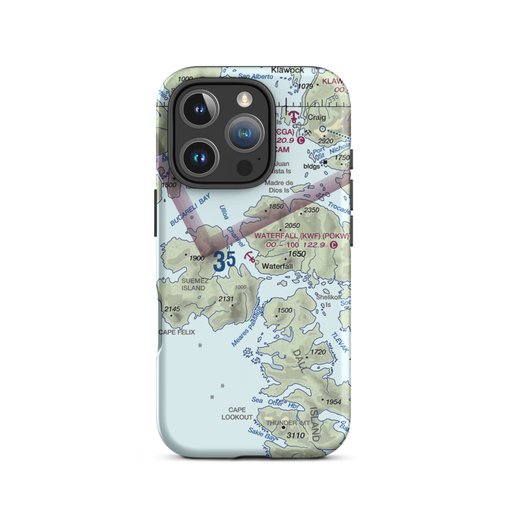 Waterfall Seaplane Base (KWF) VFR Sectional  Tough iPhone Case iPhone 16 Pro model shown