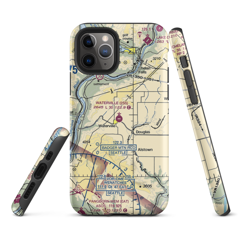 Waterville Airport (2S5) VFR Sectional  Tough iPhone Case iPhone 11 Pro model shown