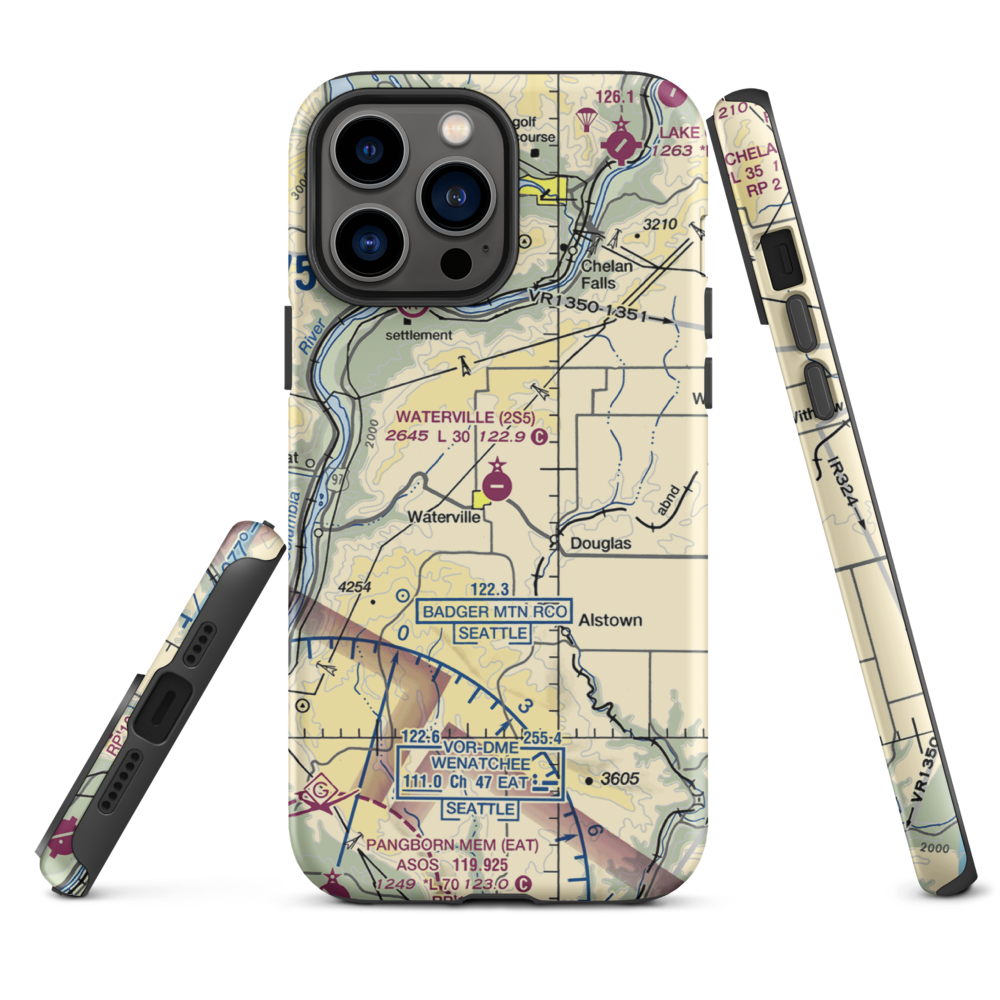 Waterville Airport (2S5) VFR Sectional  Tough iPhone Case iPhone 13 Pro Max model shown