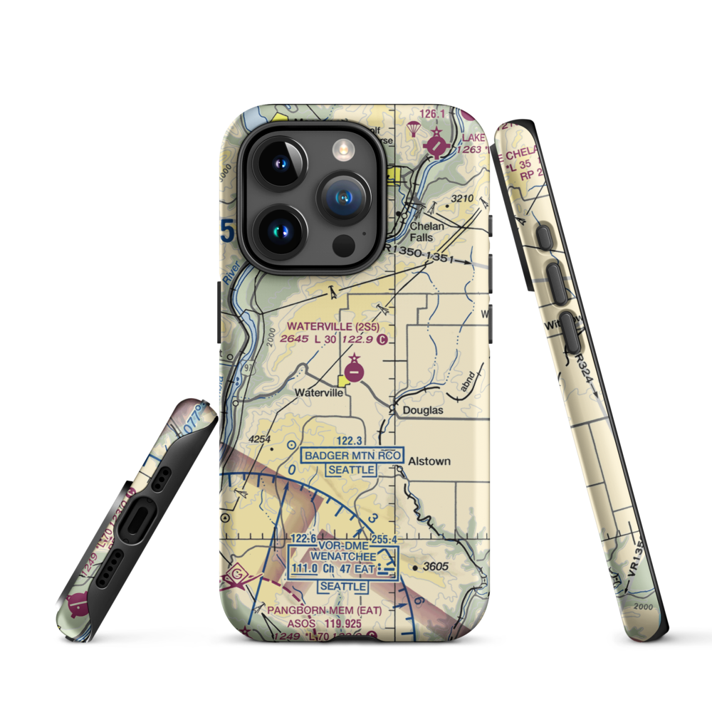 Waterville Airport (2S5) VFR Sectional  Tough iPhone Case iPhone 15 Pro model shown