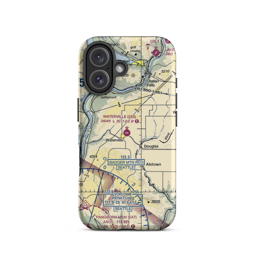 Waterville Airport (2S5) VFR Sectional  Tough iPhone Case iPhone 16 model shown