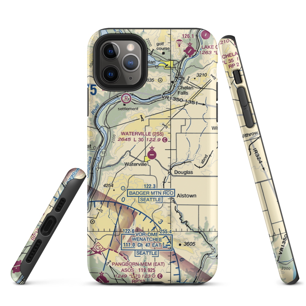 Waterville Airport (2S5) VFR Sectional  Tough iPhone Case iPhone 11 Pro Max model shown