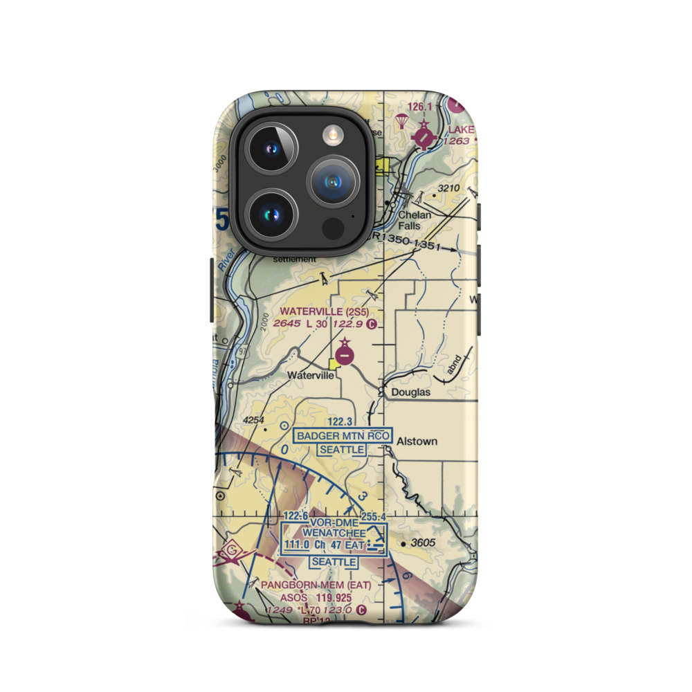 Waterville Airport (2S5) VFR Sectional  Tough iPhone Case iPhone 16 Pro model shown
