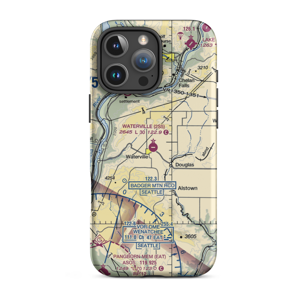 Waterville Airport (2S5) VFR Sectional  Tough iPhone Case iPhone 16 Pro Max model shown