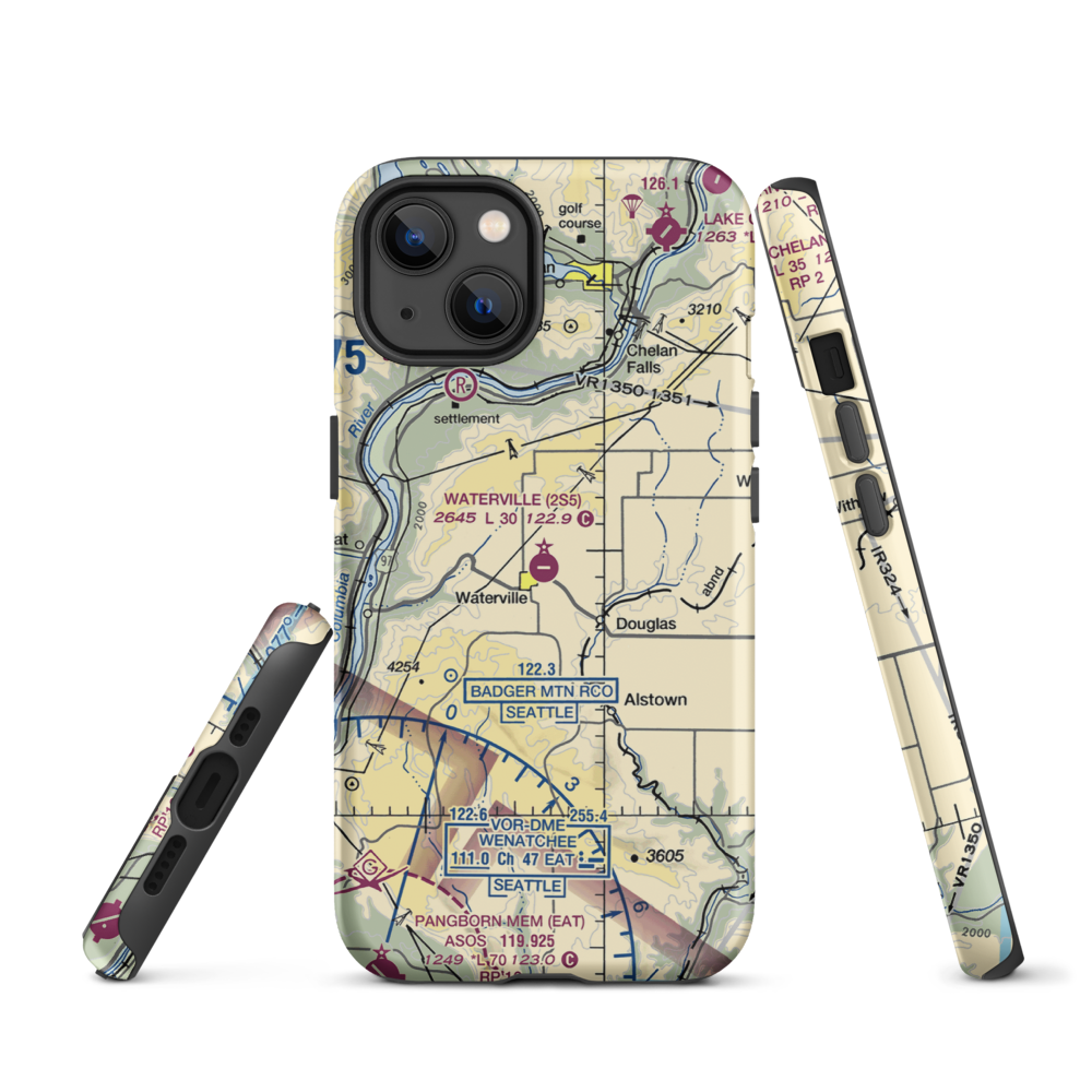 Waterville Airport (2S5) VFR Sectional  Tough iPhone Case iPhone 13 model shown
