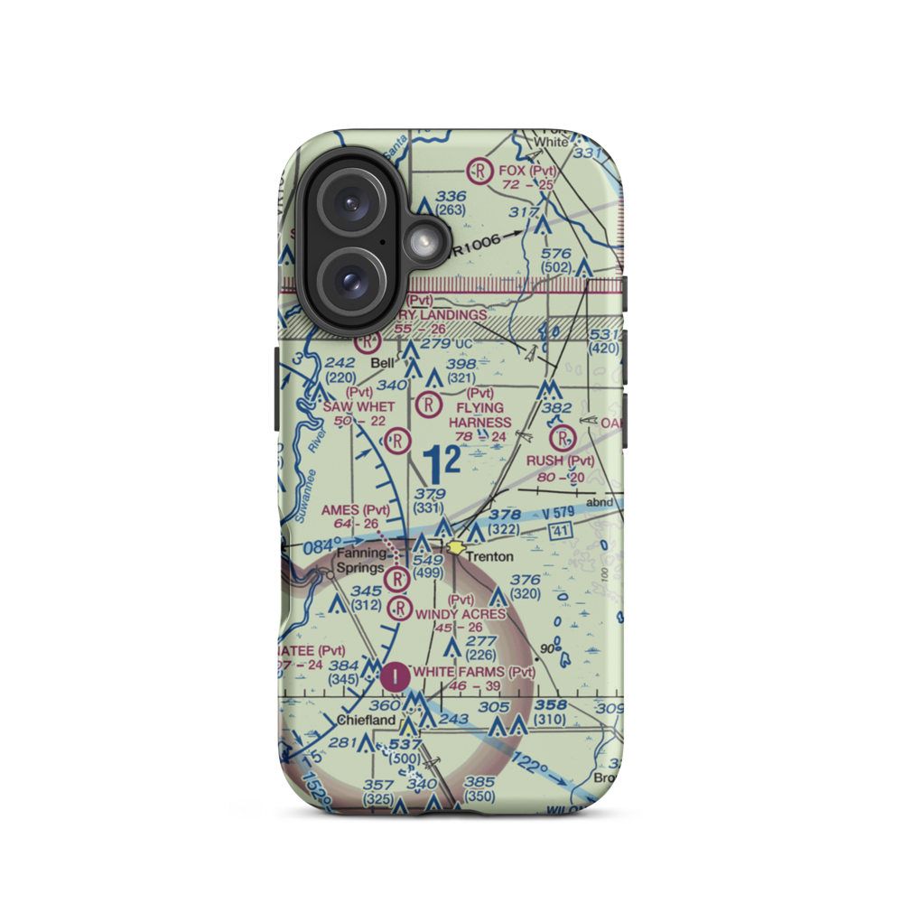 Watson Flight Strip (FL33) VFR Sectional  Tough iPhone Case iPhone 16 model shown
