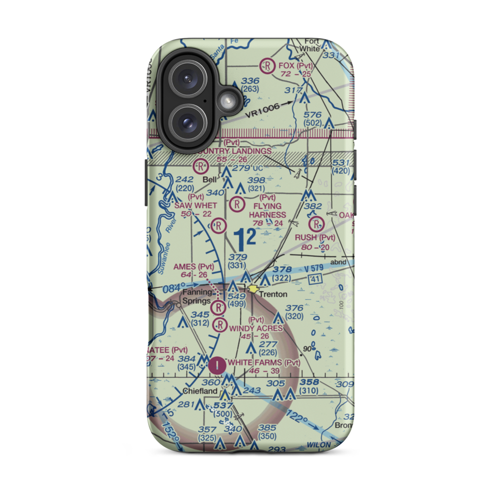 Watson Flight Strip (FL33) VFR Sectional  Tough iPhone Case iPhone 16 Plus model shown