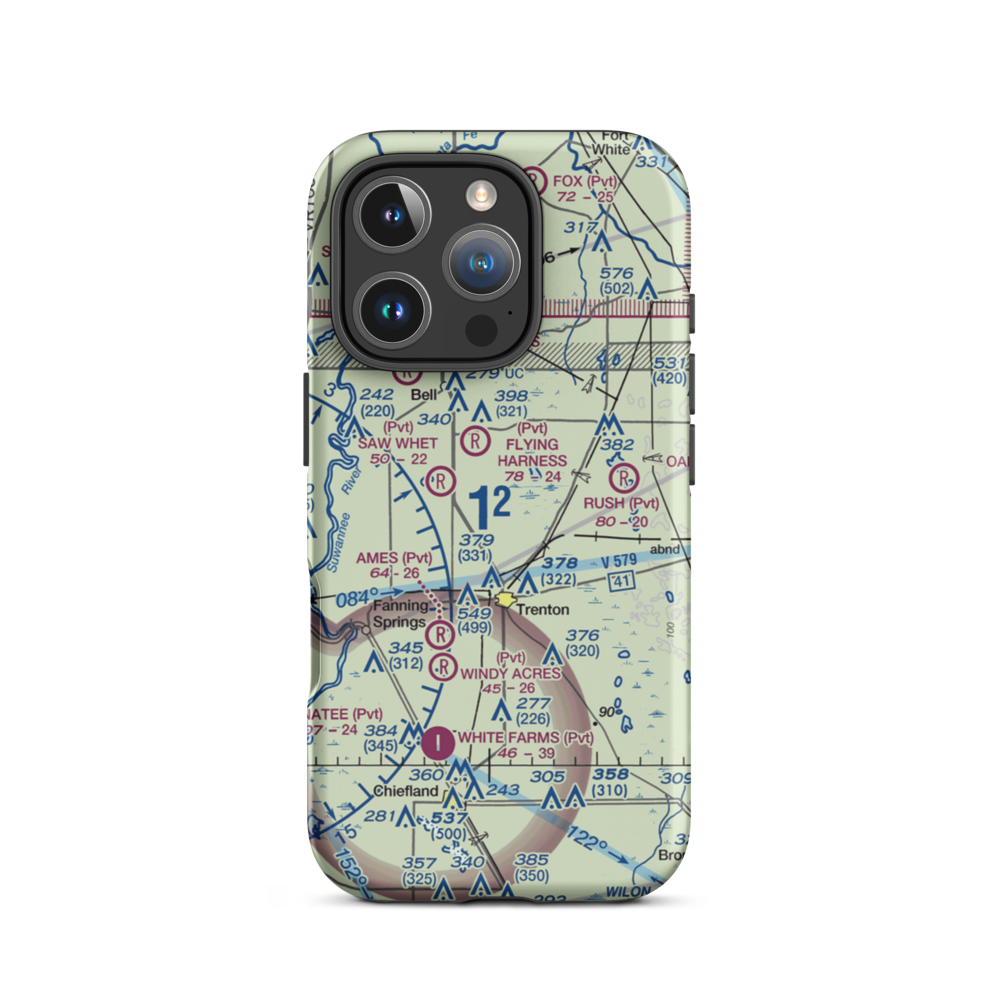 Watson Flight Strip (FL33) VFR Sectional  Tough iPhone Case iPhone 16 Pro model shown