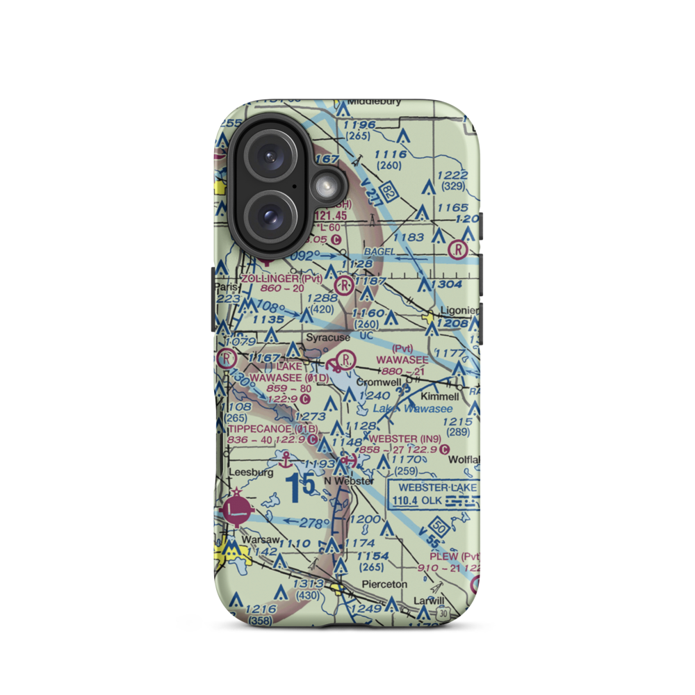 Wawasee Airport (4IN9) VFR Sectional  Tough iPhone Case iPhone 16 model shown