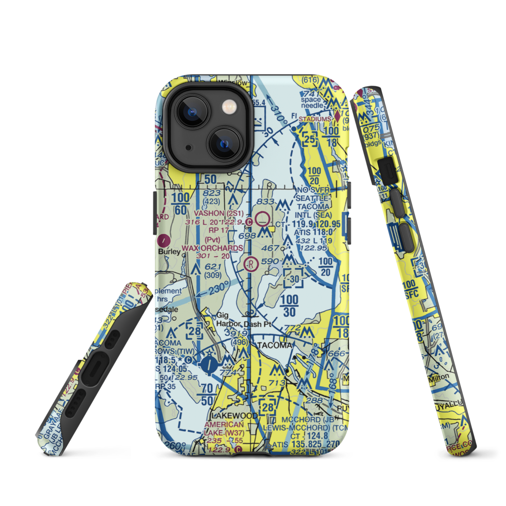 Wax Orchards Airport (WA69) VFR Sectional  Tough iPhone Case iPhone 14 model shown