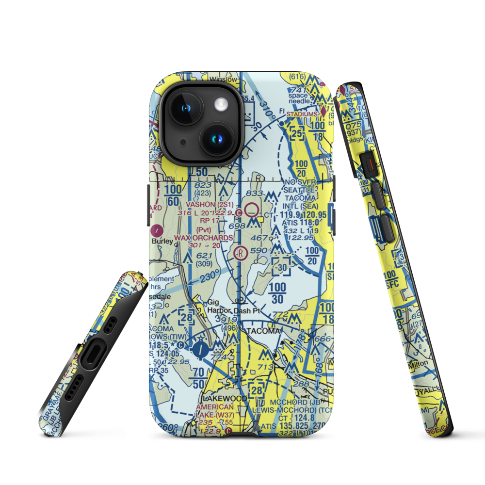 Wax Orchards Airport (WA69) VFR Sectional  Tough iPhone Case iPhone 15 model shown